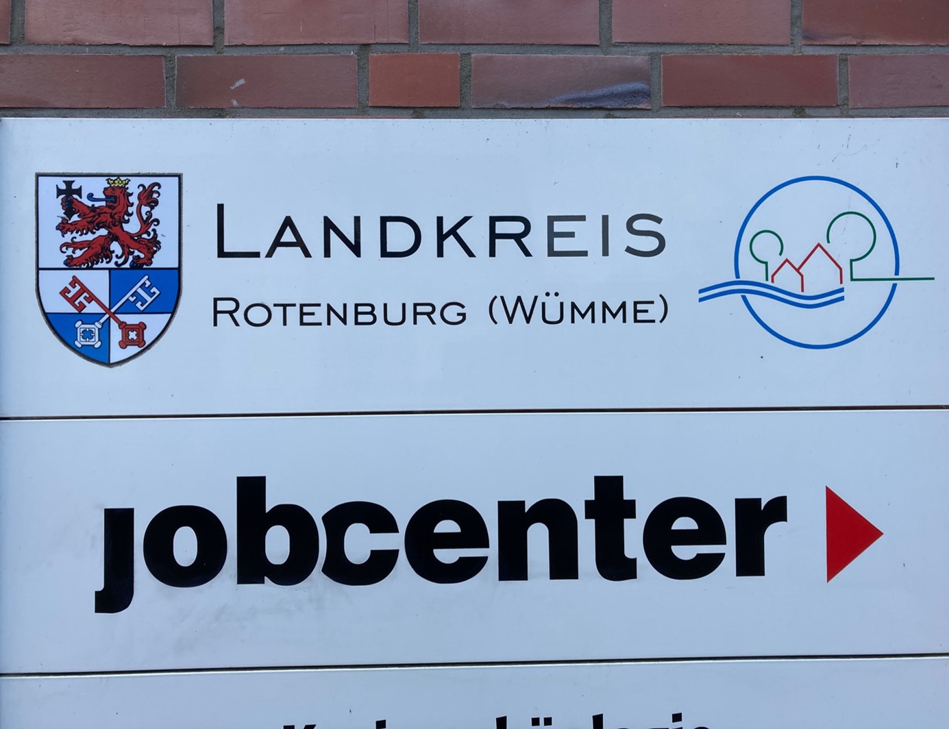 Hinweisschild Jobcenter