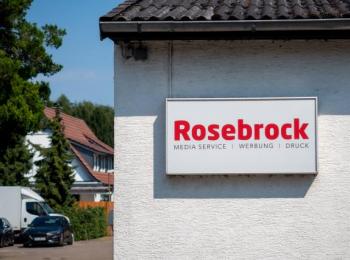 Firmenschild der Druckerei Rosebrock